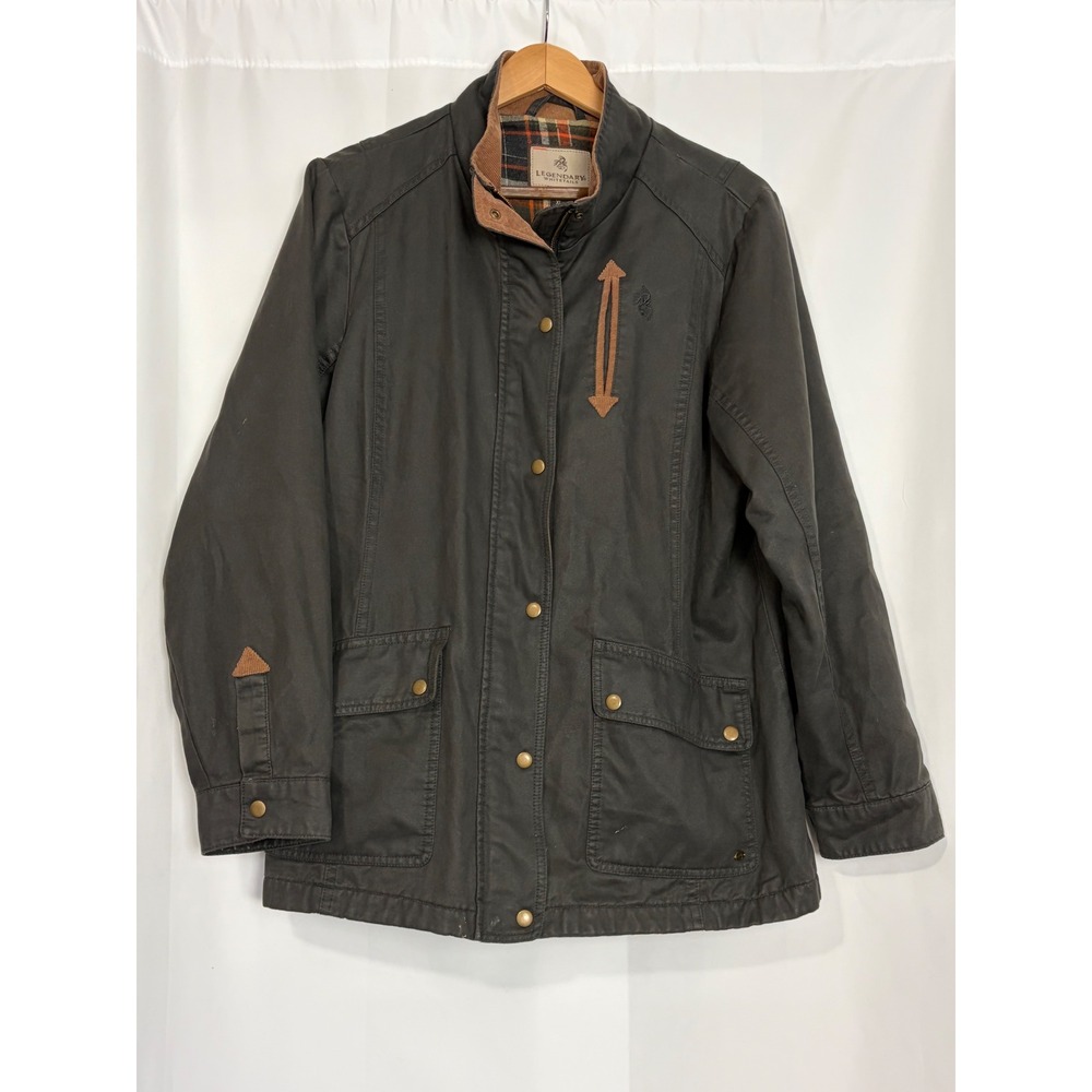 Womens XL Barn Coat Chore Coat Gray Plaid Lined Field Jacket Canvas Utility